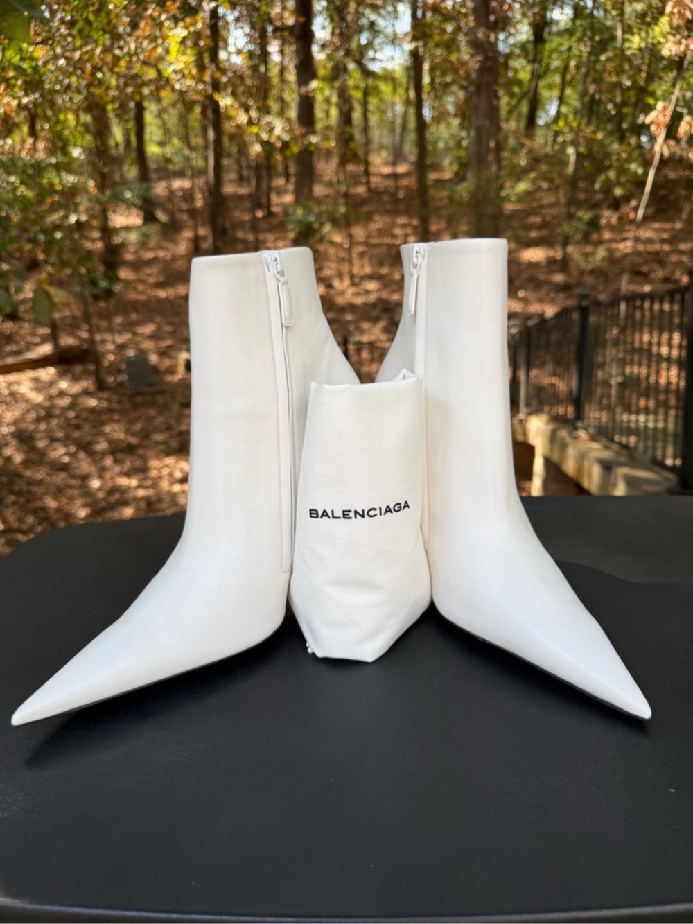 Balenciaga Knife Bootie Pointed Toe Heeled Boots White 🤍 EU 41 1/2